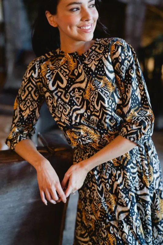 The Blakely Top- Ikat Tiger sold by Briton Court