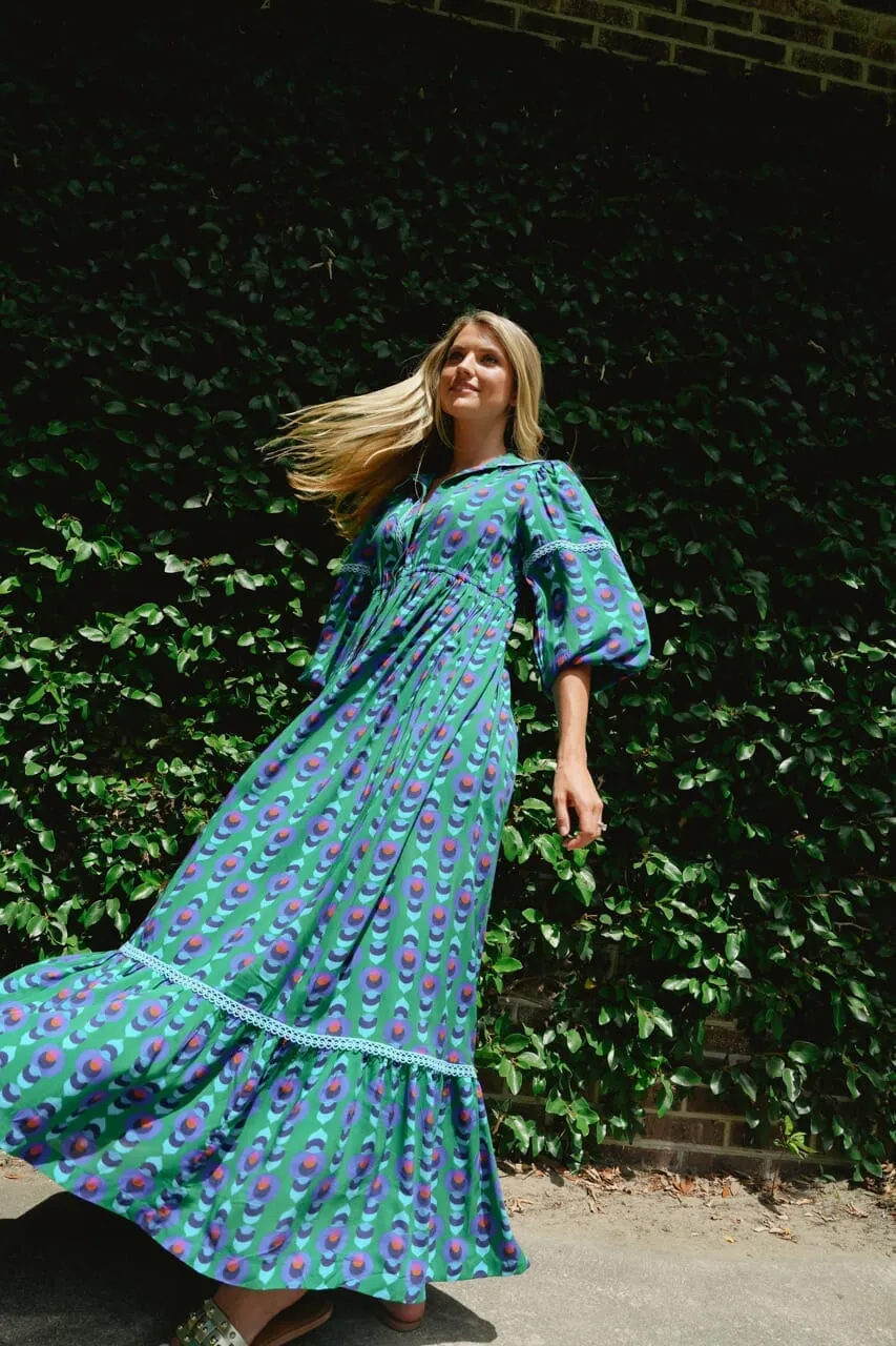 Alexi Maxi Dress- Winter Cobalt Green sold by Briton Court product image thumbnail 3
