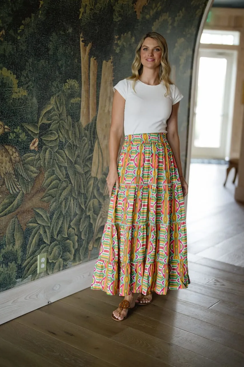 Savannah Maxi Skirt - Geo Print sold by Briton Court