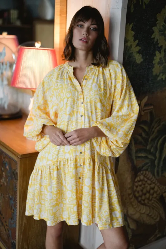 Callie Mini Dress - Yellow sold by Briton Court