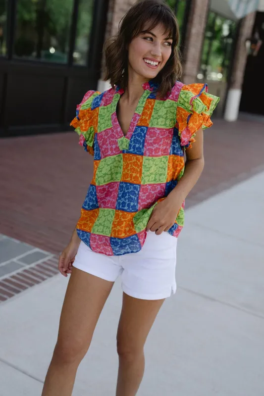 Delilah Flutter Sleeve Top sold by Briton Court