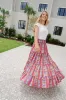 Savannah Maxi Skirt - Striped Floral Geo sold by Briton Court