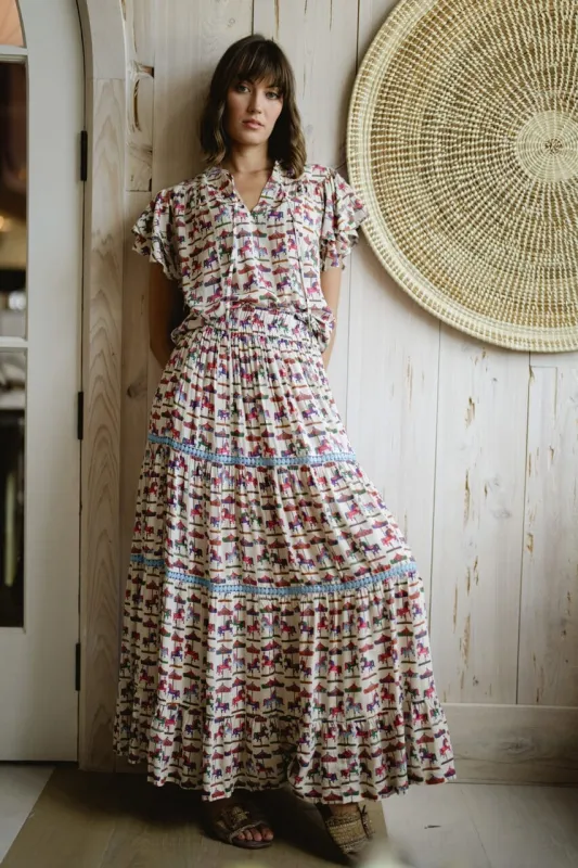 Aria Maxi Skirt - Derby Print sold by Briton Court