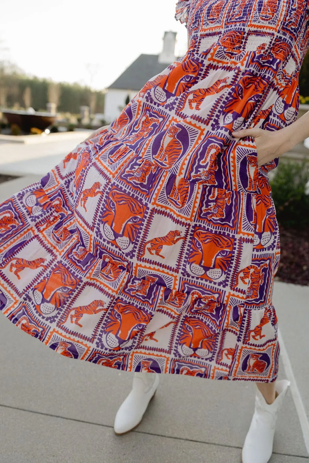 Tiger Game Day Maxi Dress | Orange & Purple sold by Briton Court product image thumbnail 3