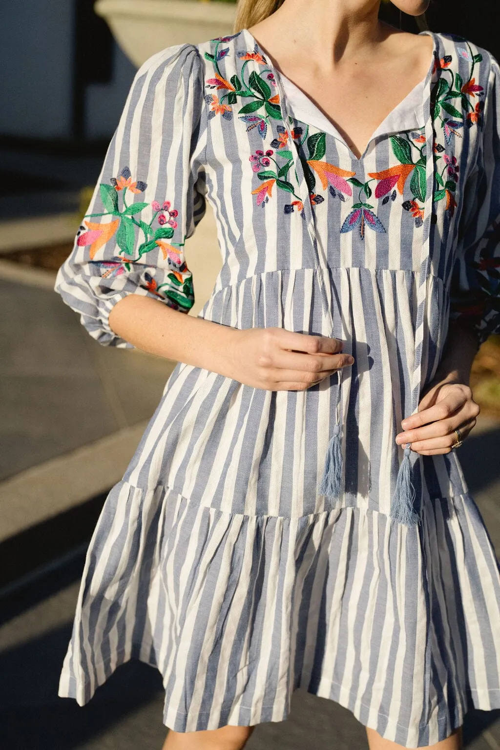 Paula Mini Dress | Striped sold by Briton Court