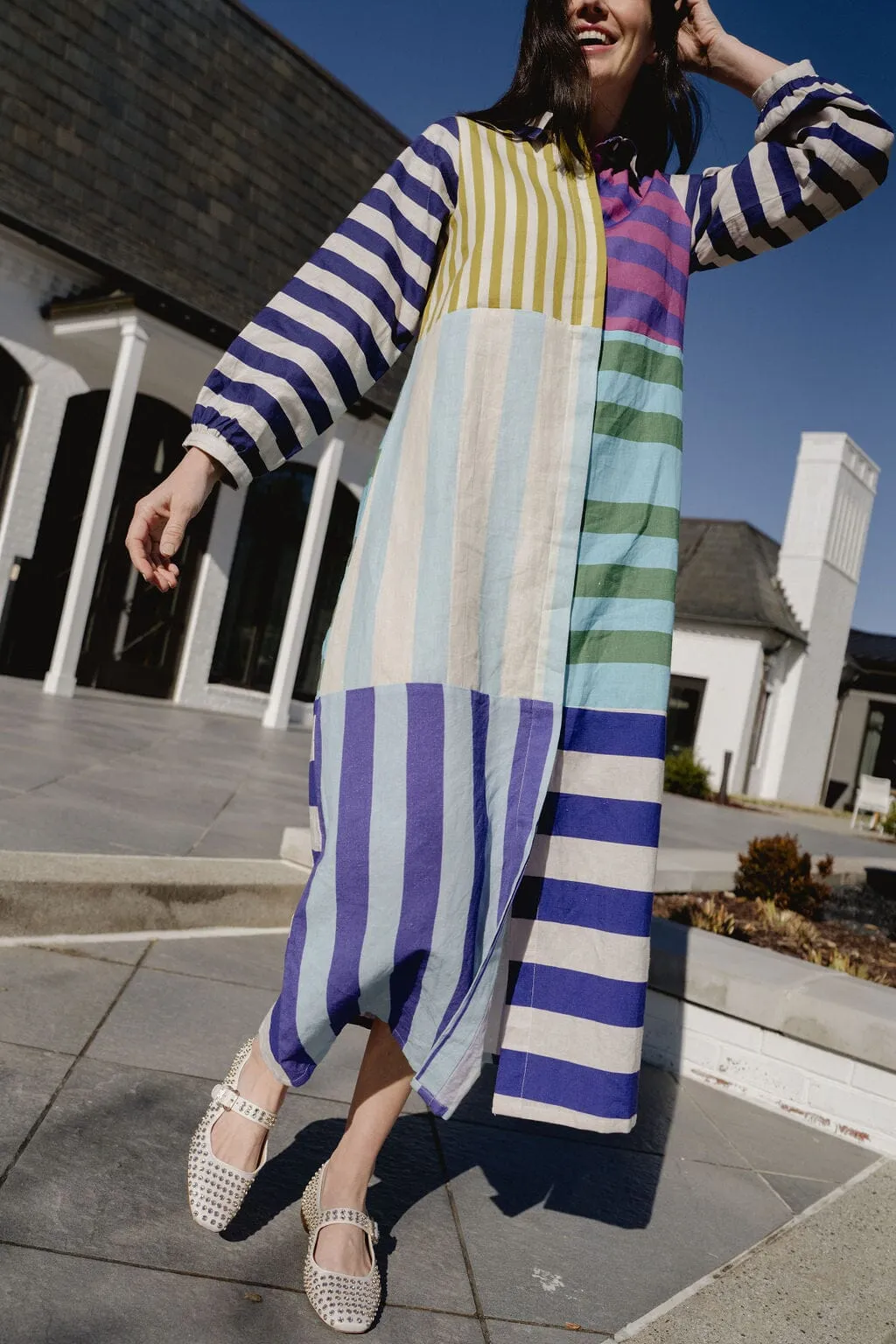 Sienna Linen Stripe Midi Dress sold by Briton Court product image thumbnail 2