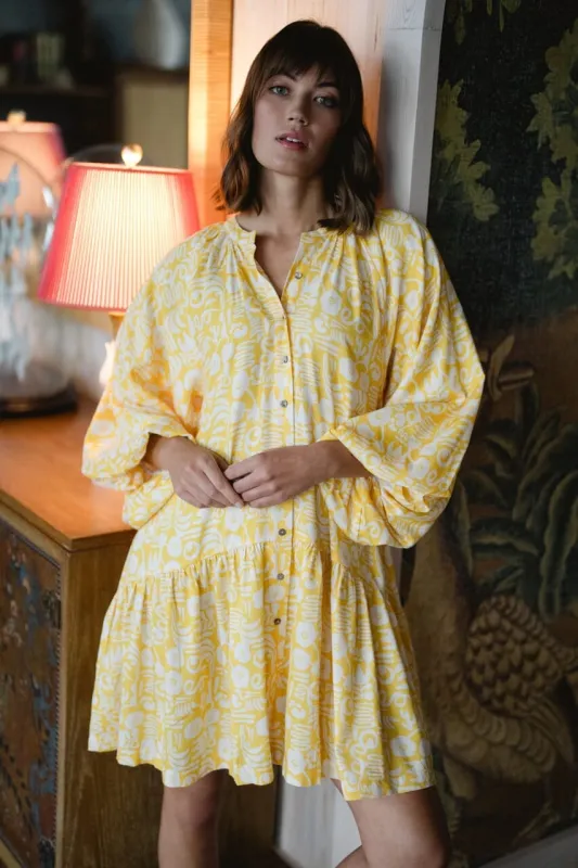 Callie Mini Dress - Yellow sold by Briton Court