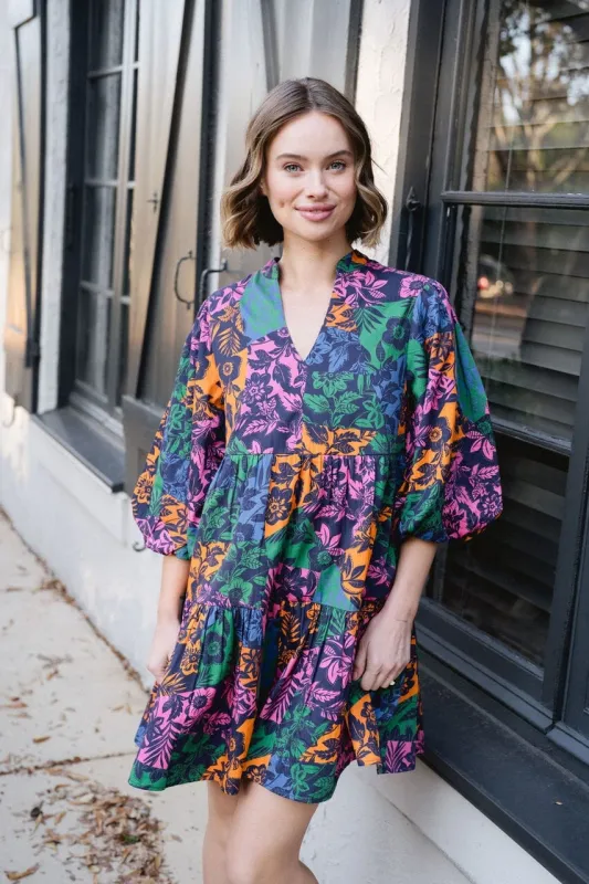 Hattie Dress - Color Block Floral - final sale sold by Briton Court