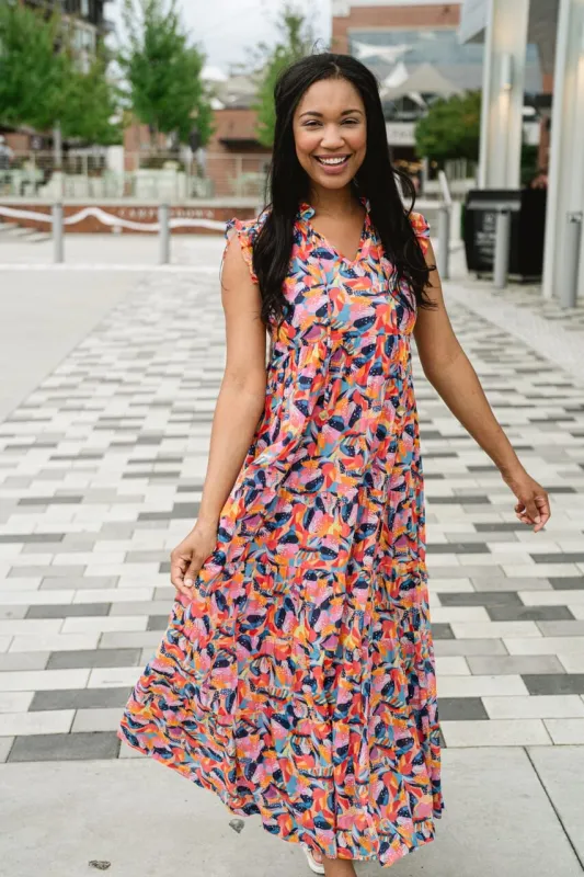 Josie Maxi Dress- Rainbow Floral - final sale sold by Briton Court