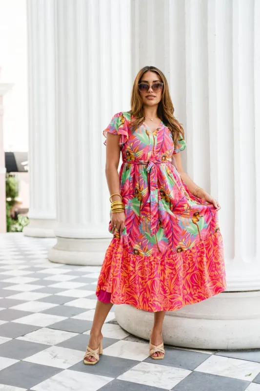 Savannah Midi Dress- Pink sold by Briton Court