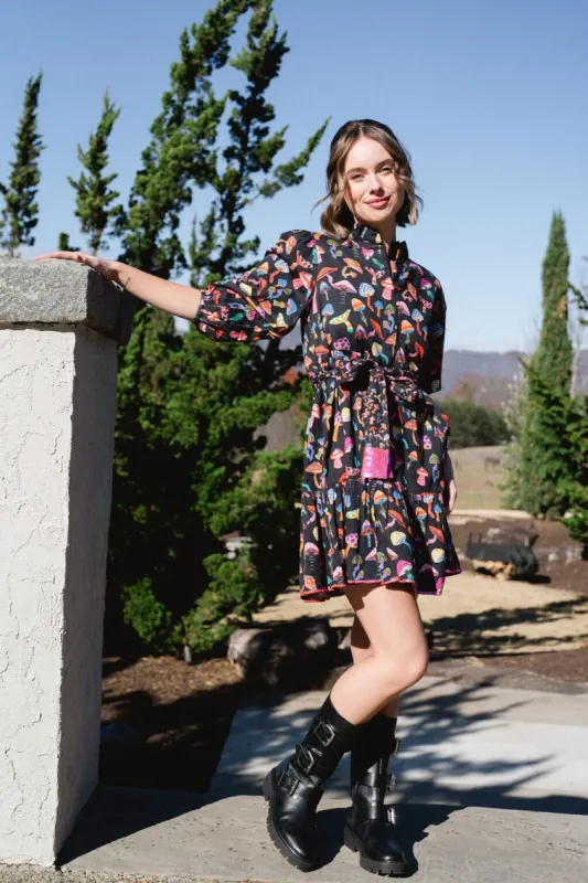 The Hazel Mini Dress- Mushroom Print - final sale sold by Briton Court