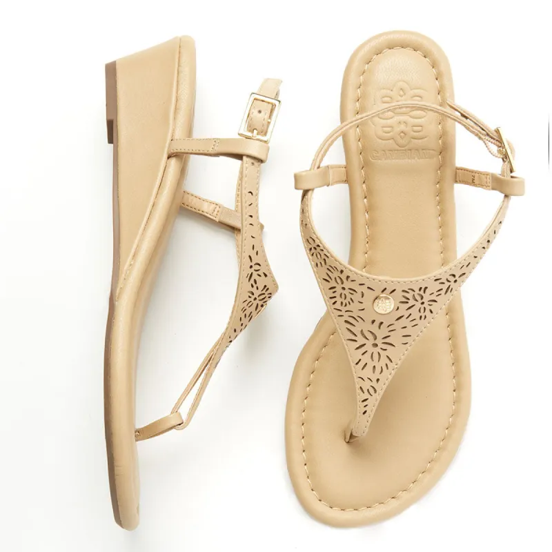 Tan Wedge with Tan Laser straps sold by Cambiami