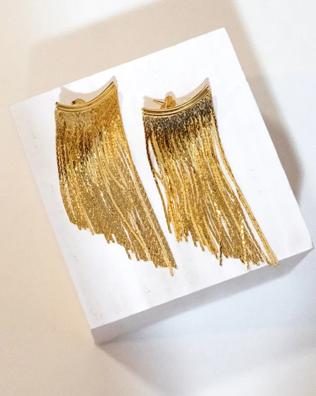 Gold Plated Fringe Earrings sold by Care Tucker