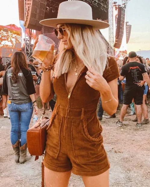 Outlaw Romper Saddle Brown Corduroy sold by Care Tucker