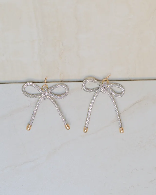 Bow Tie Crystal Earrings sold by Care Tucker