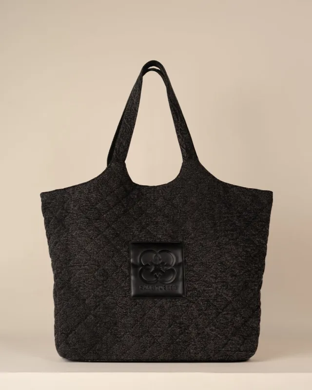 Maxi Quilted Denim Tote Bag Black sold by Care Tucker