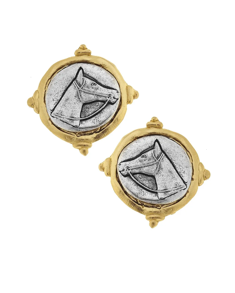 Mixed Metal Horse Head Studs sold by Care Tucker