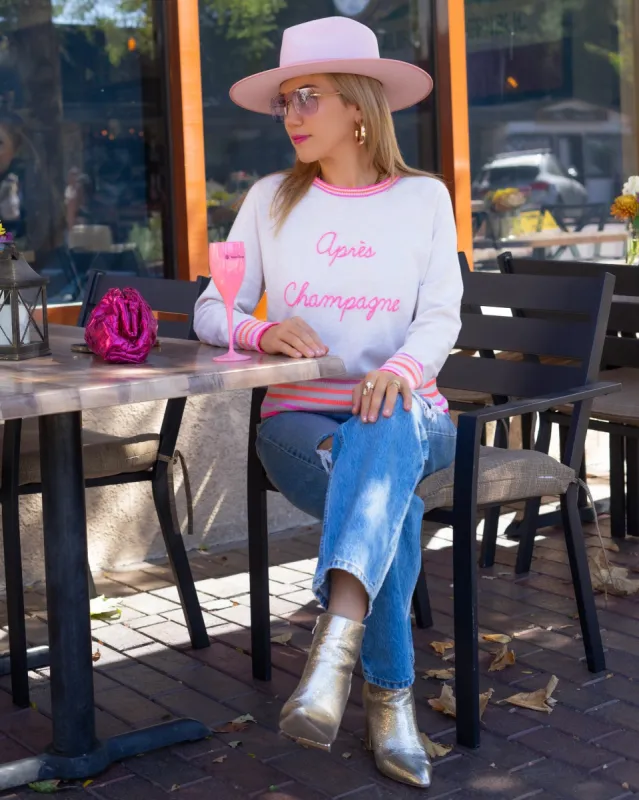 Aprés Champagne Embroidered Sweater sold by Care Tucker