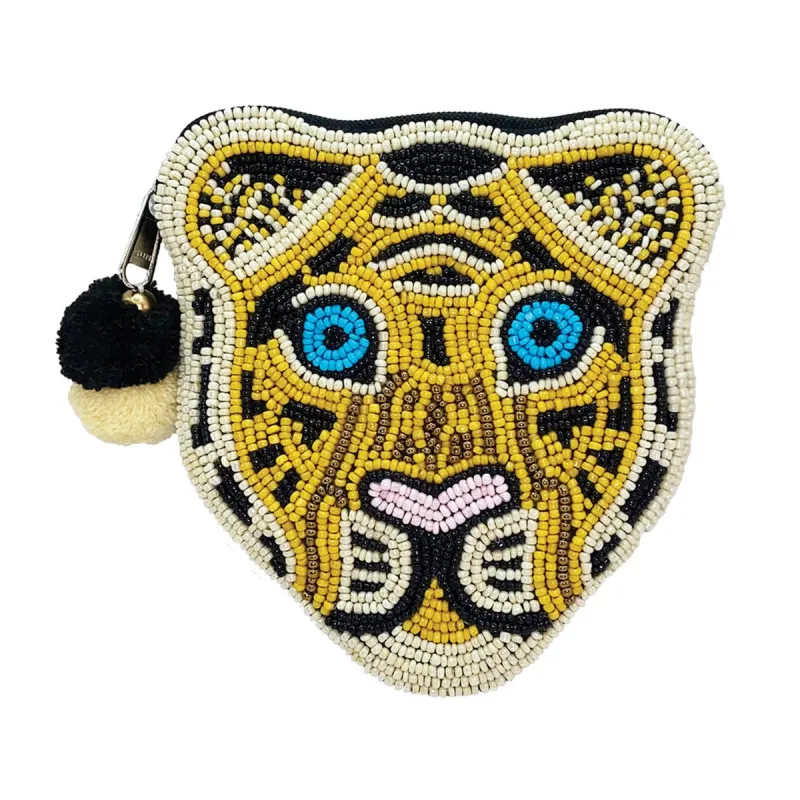 Leopard Beaded Coin Purse made by Care Tucker