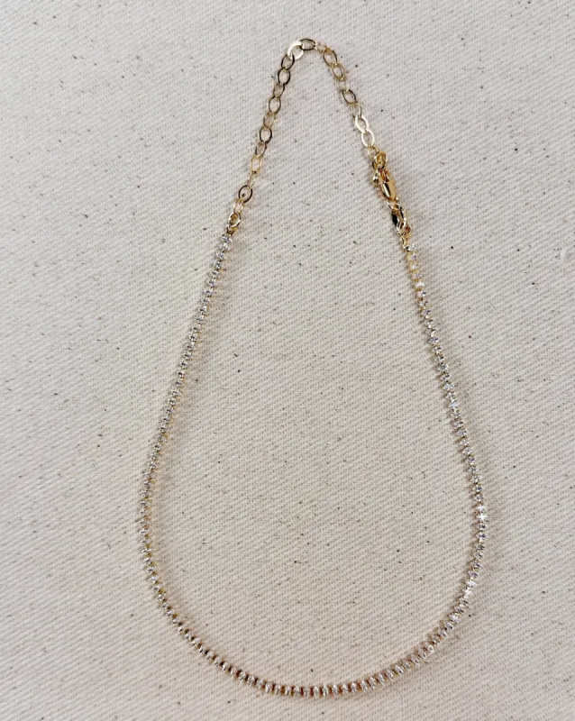 18k Gold Filled Marquise Tennis Necklace sold by Care Tucker