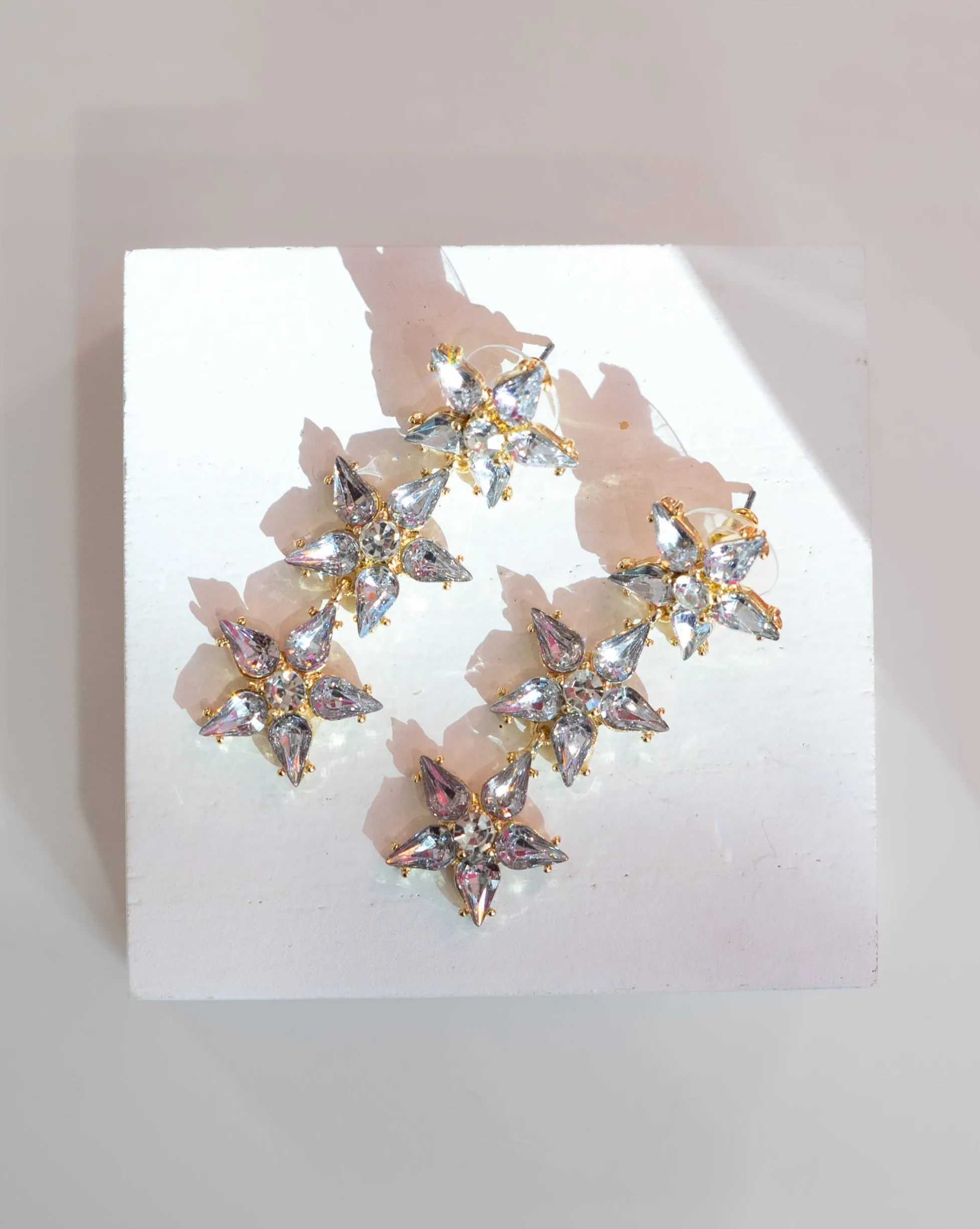 Tiered Rhinestone Star Drop Earrings sold by Care Tucker