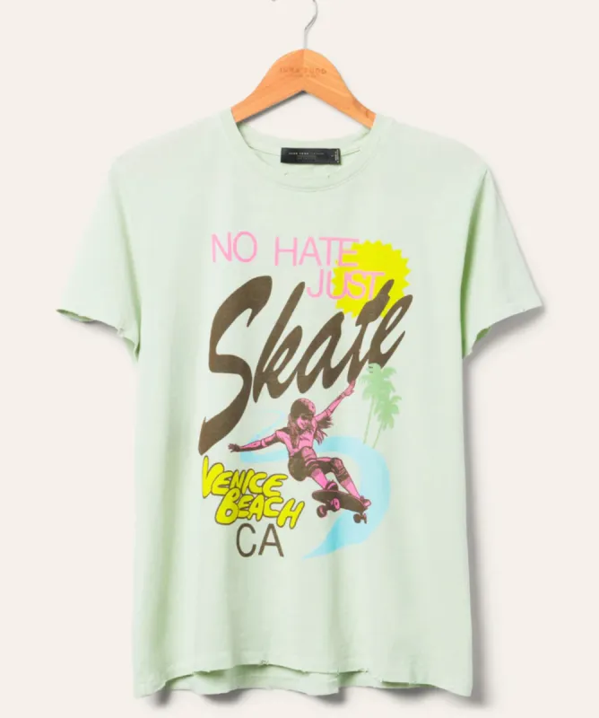 WOMEN'S NO HATE JUST SKATE VINTAGE TEE sold by Care Tucker