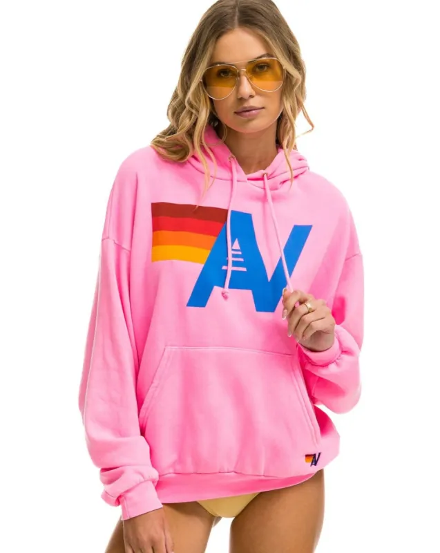 LOGO PULLOVER RELAXED HOODIE - NEON PINK sold by Care Tucker