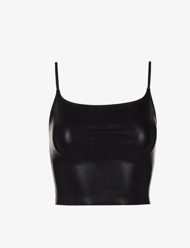 Faux Leather Cami Crop Top sold by Care Tucker