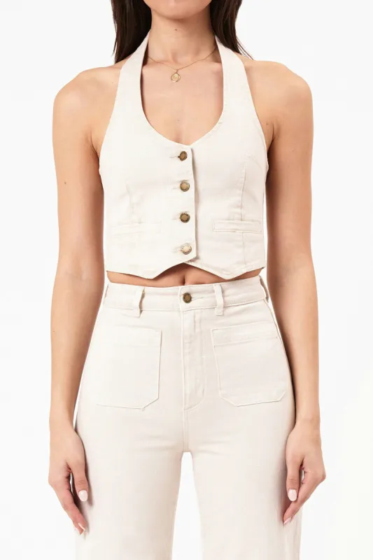 Halter Vest - Off White sold by Care Tucker