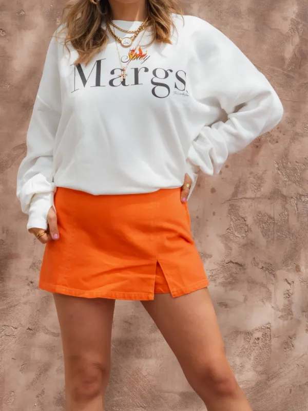 HIGH-WAISTED DENIM MINI SKORT sold by Care Tucker