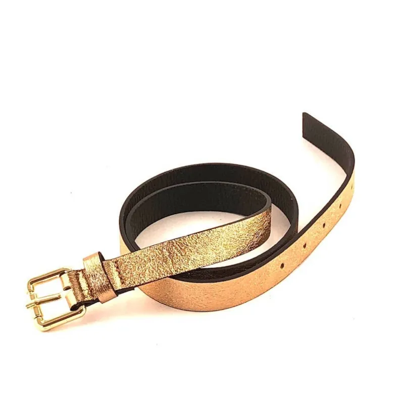Minimal Metallic Genuine Leather Belt sold by Care Tucker