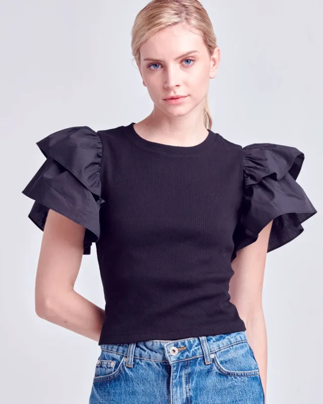 Marilyn Ruffled Top sold by Care Tucker