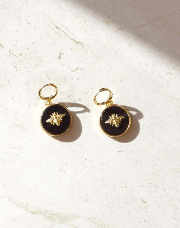 Enamel Bee Charm Earrings sold by Care Tucker
