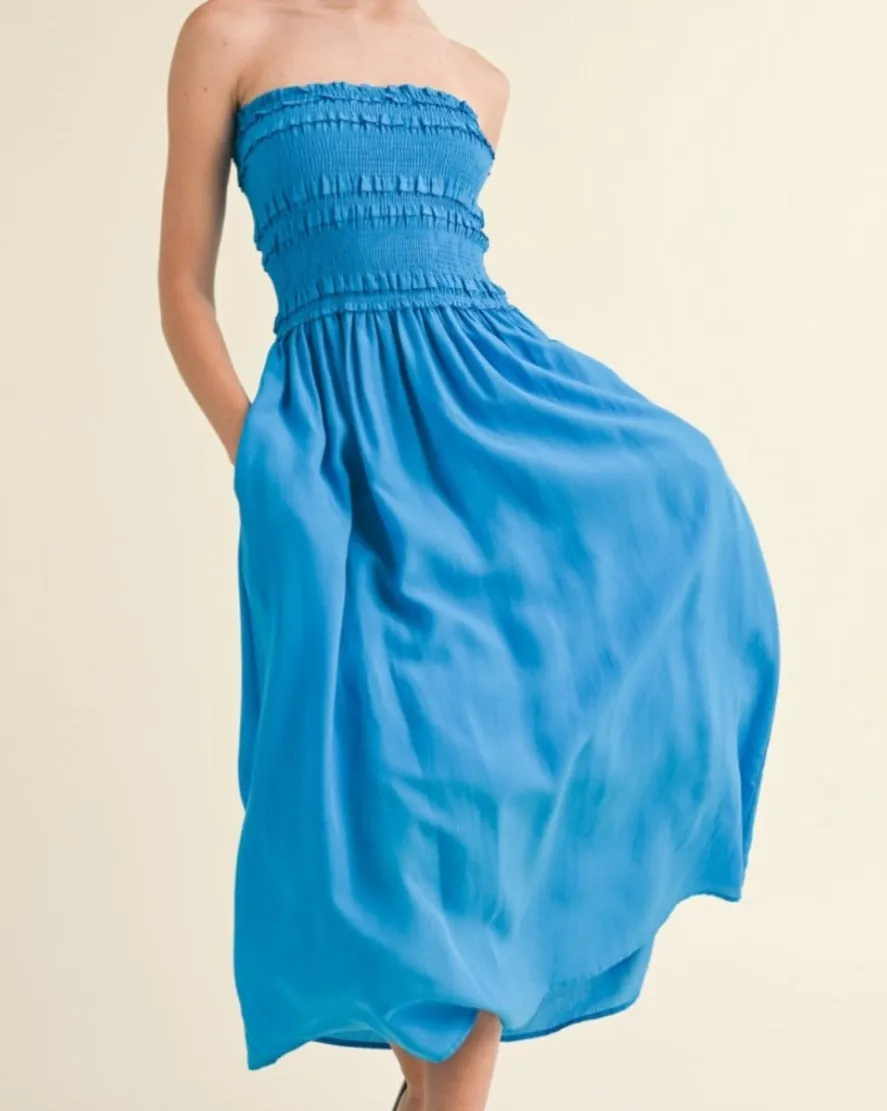 Judy Sleeveless Smocked Dress sold by Care Tucker