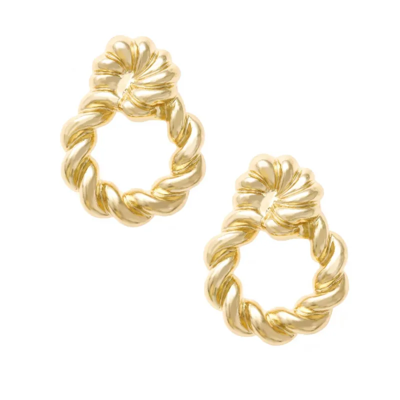 Twist and Shout 18k Gold Plated Textured Earrings sold by Care Tucker