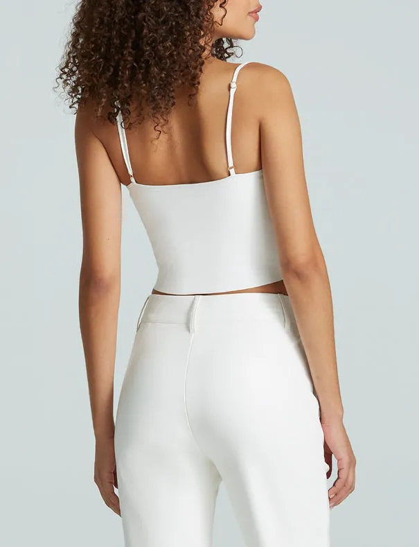 Faux Leather Cami Crop Top - WHITE sold by Care Tucker product image thumbnail 3