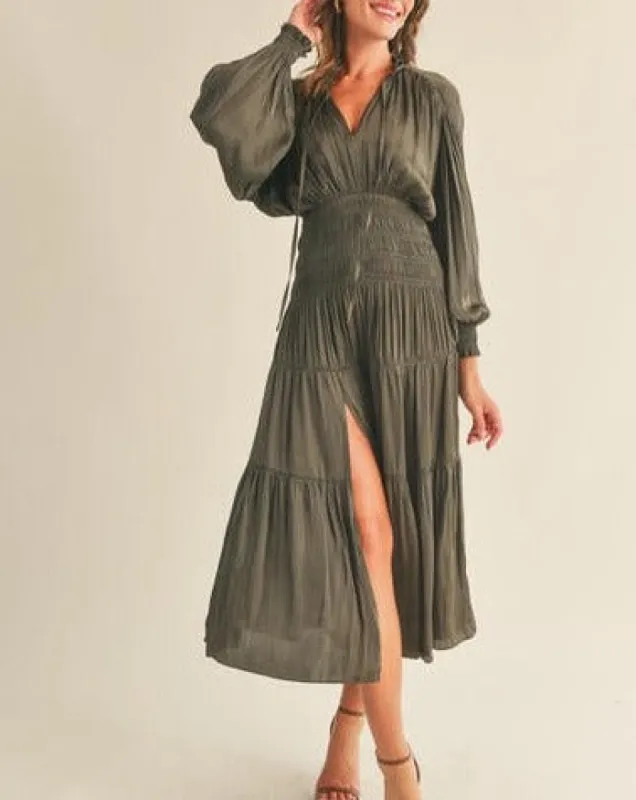Claudia Maxi Dress - Olive sold by Care Tucker