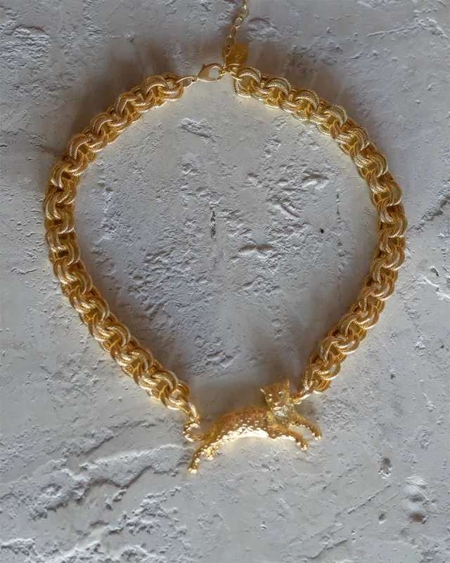 Gold Leopard Chain Necklace sold by Care Tucker