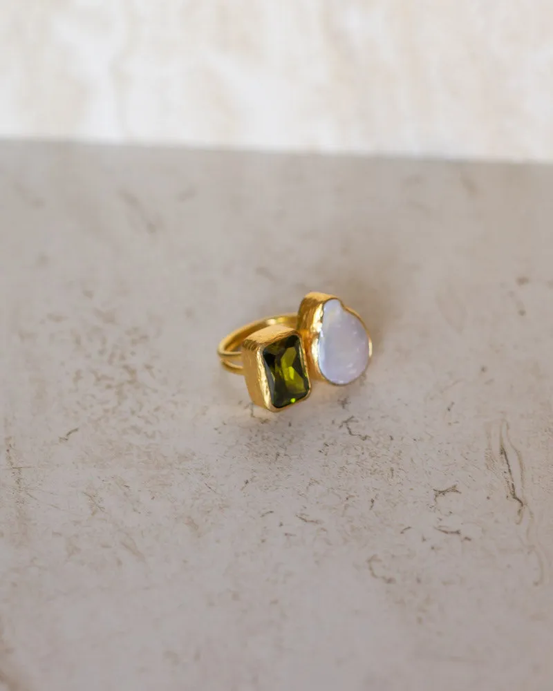 2-STONE Open Ring sold by Care Tucker product image thumbnail 2