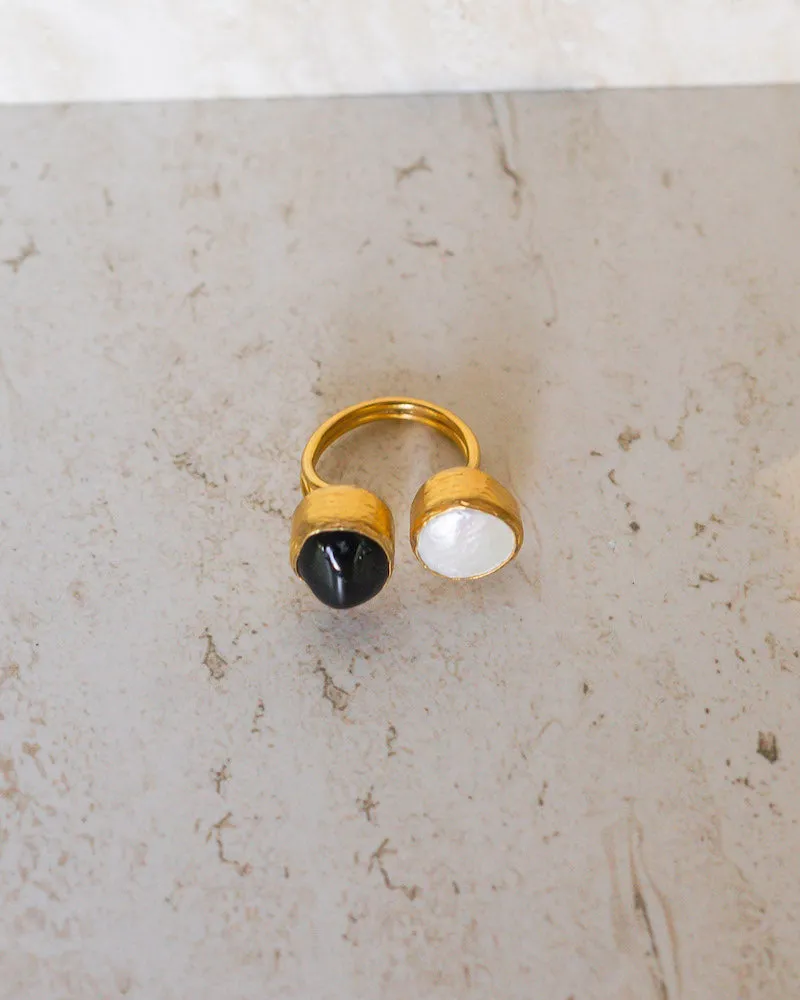 2-STONE Open Ring sold by Care Tucker product image thumbnail 3