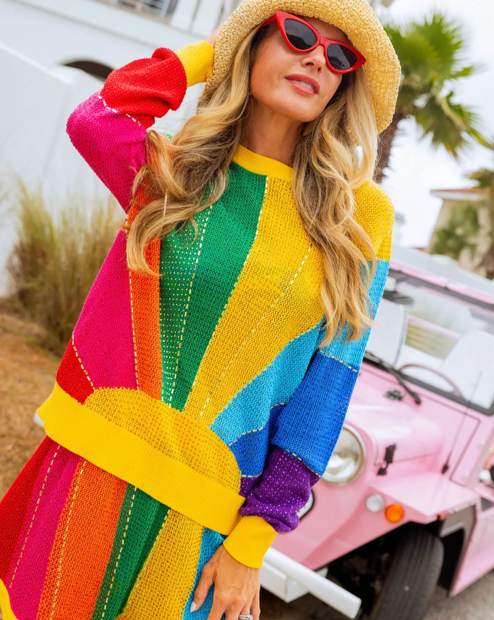 Rainbow Sunshine Rhinestone Sweater sold by Care Tucker