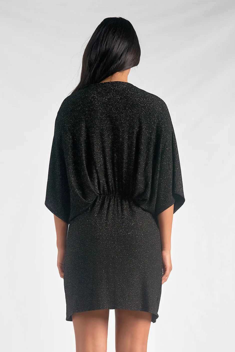 Glitter Gathered Dolman Sleeve Mini Dress sold by Care Tucker product image thumbnail 3