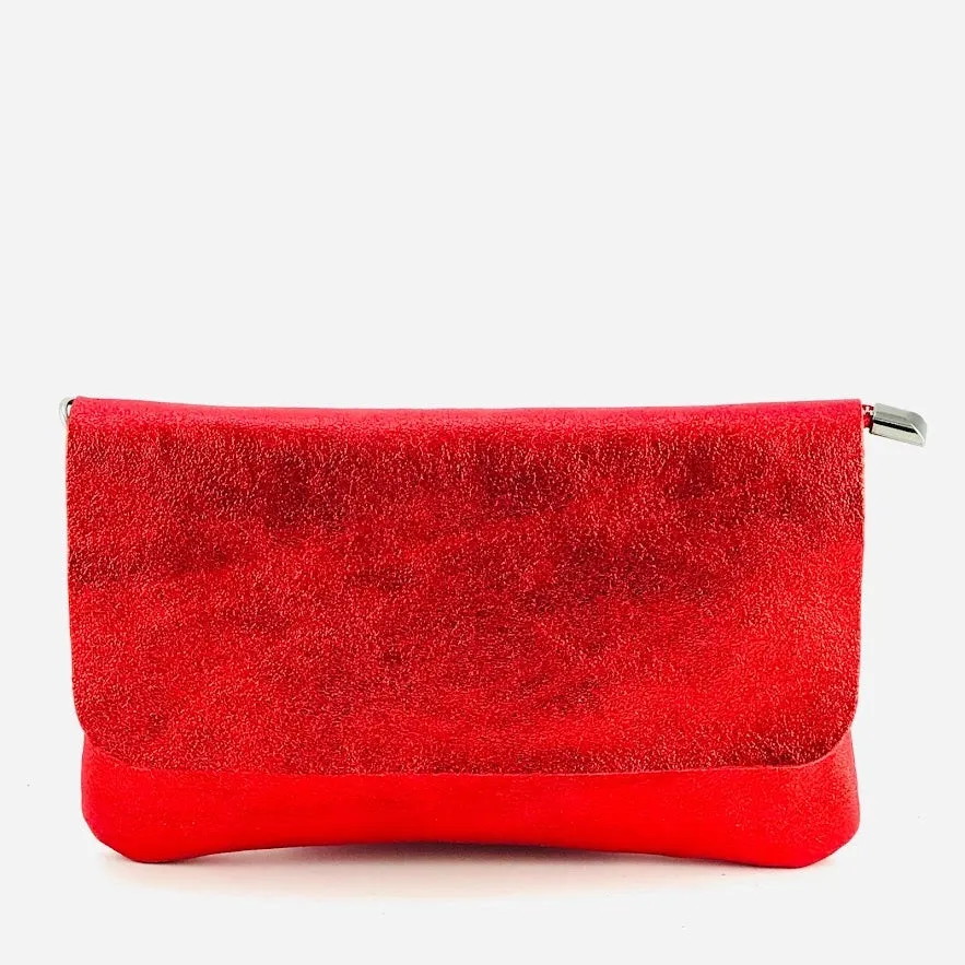 Classic Genuine Leather Metallic Clutch Crossbody sold by Care Tucker