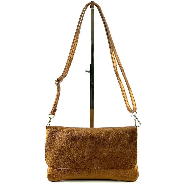 Classic Genuine Leather Metallic Clutch Crossbody sold by Care Tucker product image thumbnail 3