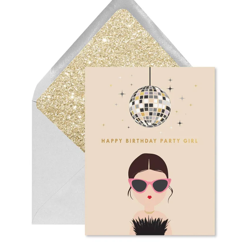 Disco Party Girl Birthday Greeting Card sold by Care Tucker