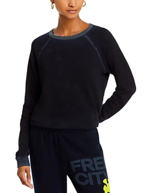 The FREECITY Lucky Rabbits Sweatshirt in Super Black Rabbit sold by Care Tucker