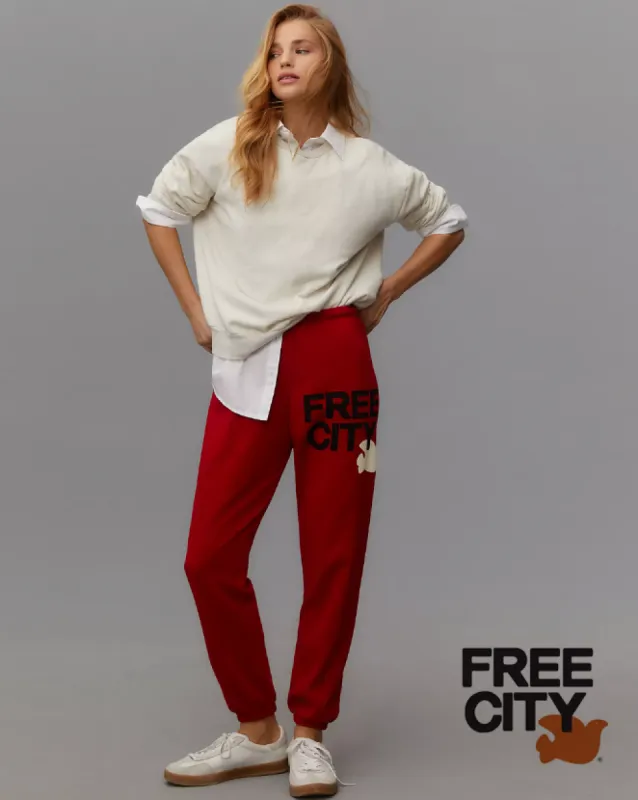 FREECITY Sweatpants - Artyard Red Cream sold by Care Tucker