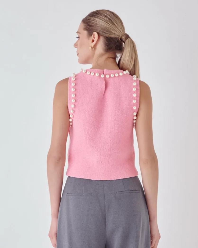 Pearl Detail Knit Tank Top sold by Care Tucker product image thumbnail 3