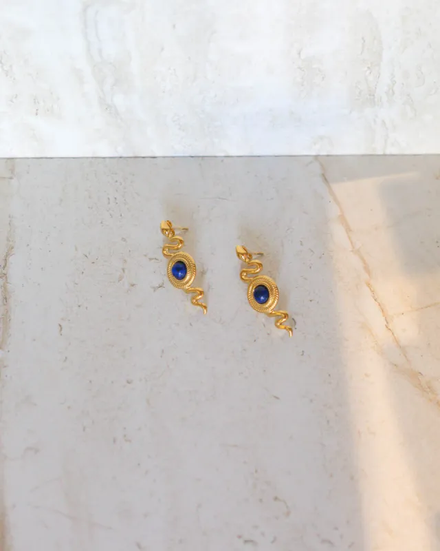 Blue Snake Earrings sold by Care Tucker