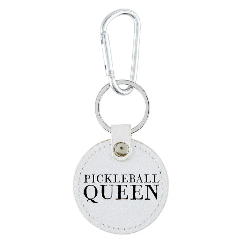 Round Leather Keychain - Pickleball Queen sold by Care Tucker